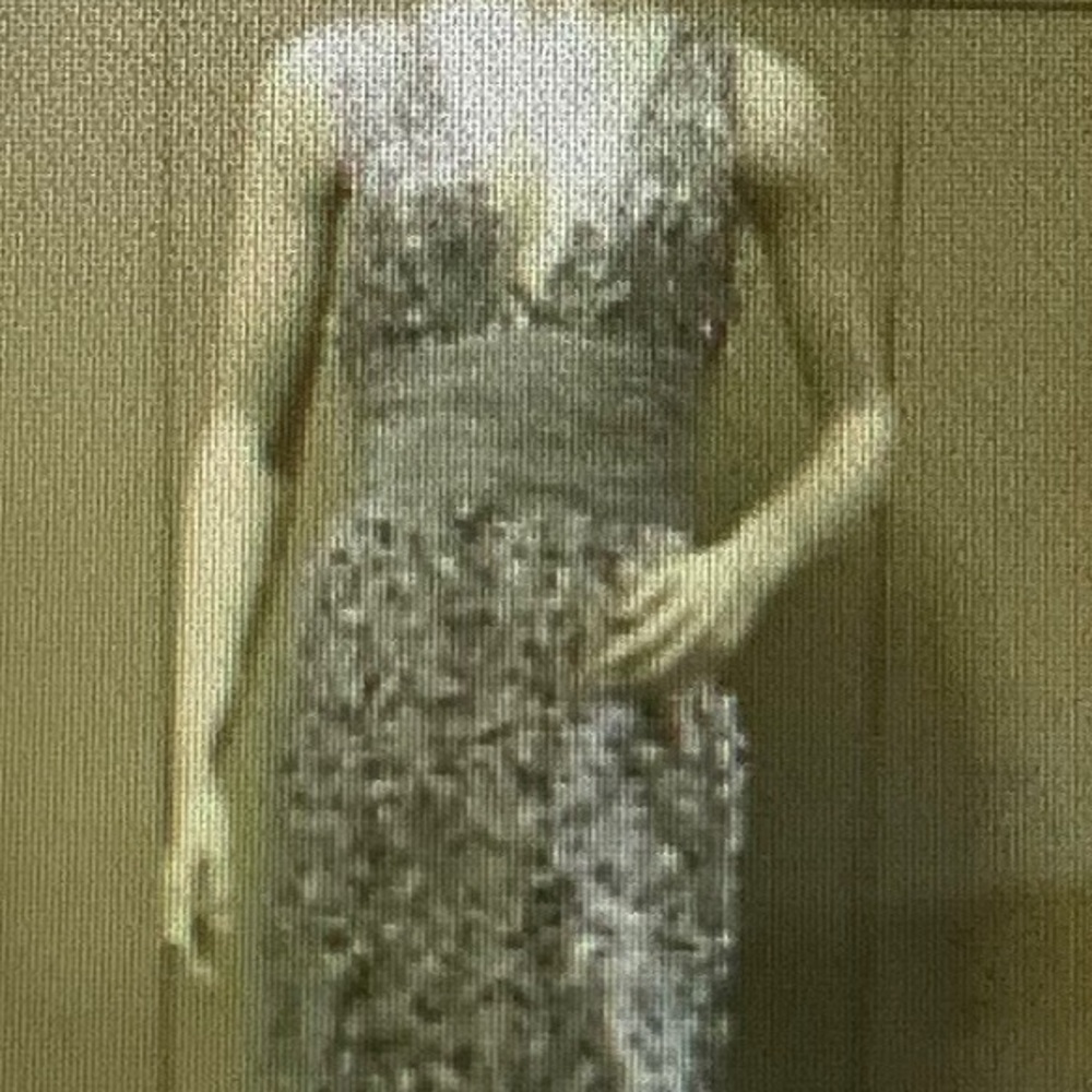 NEW WITHOUT TAGS BCBG Silver sequin dress silk beaded M. holiday new years - Picture 3 of 5